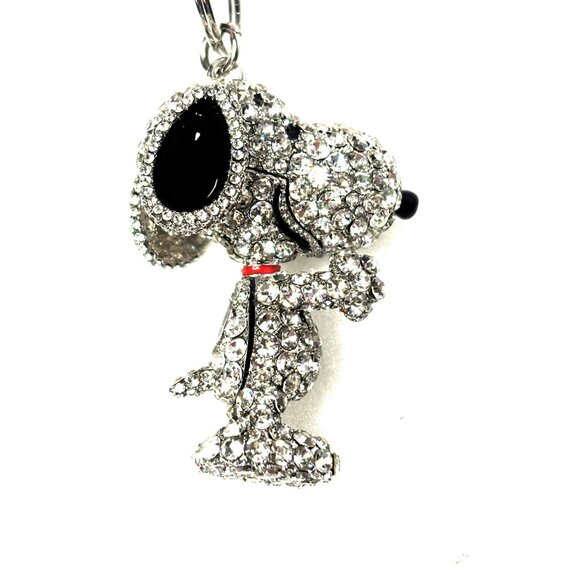 Peanuts Snoopy Sparkling Pave Bling Jeweled Keychain - Bag Charm  - Macy’s - Picture 8 of 9